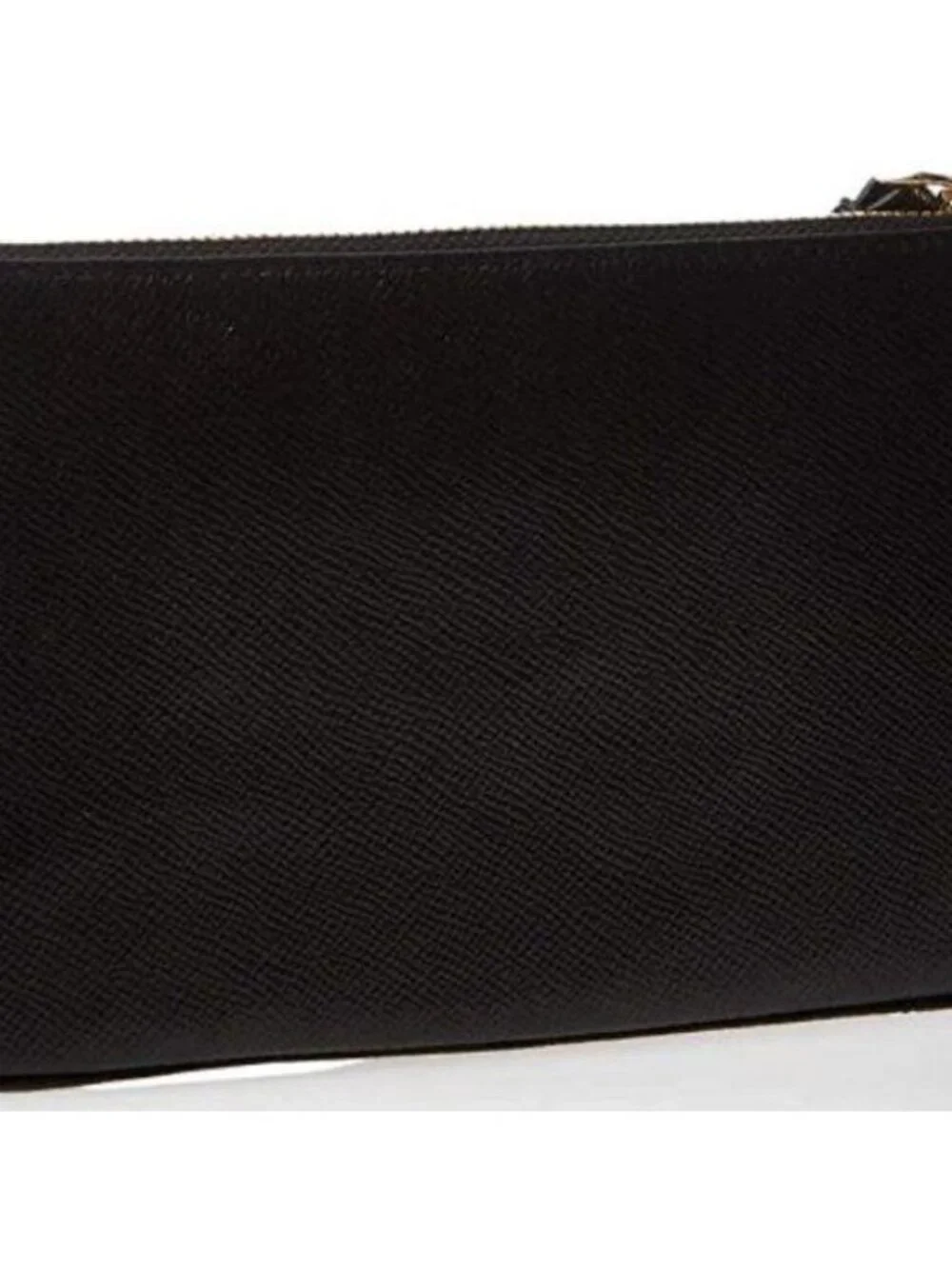 Coach Black Large Crossgrain Leather Wristlet
